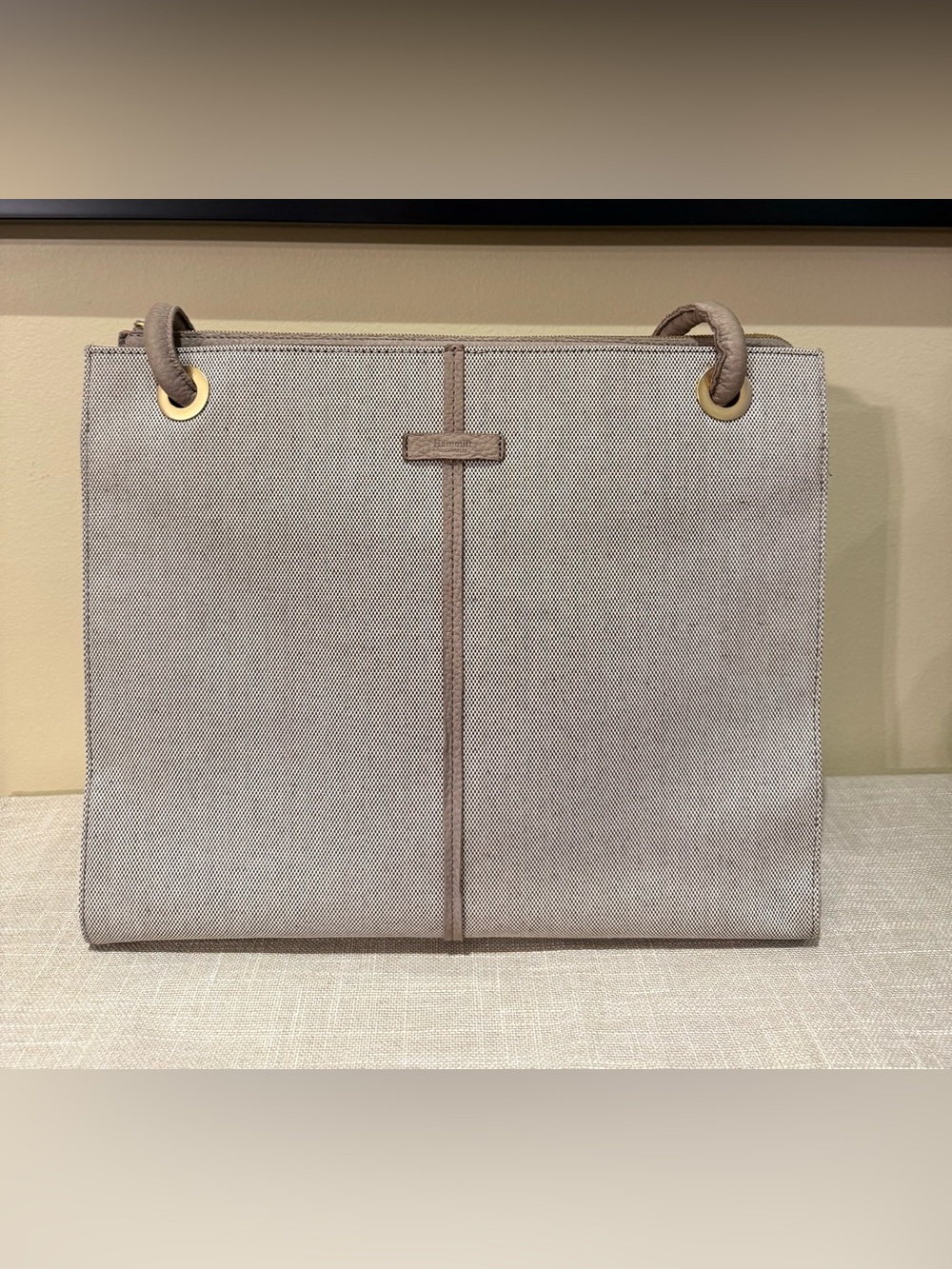 Hammitt Benjamin Professional Tote Bag | Canvas & Leather Studded Work Bag - Picture 2 of 11